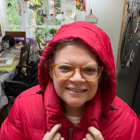 Lands' End Vibrant Red Outerwear - Picture 4 of 5